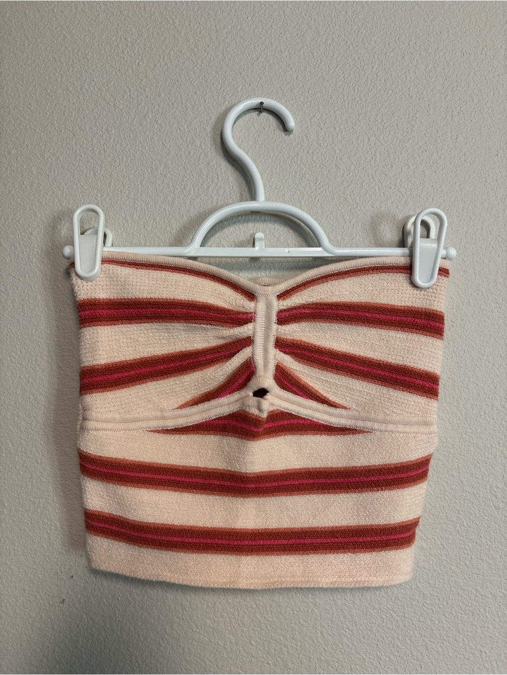 American Eagle Outfitters Pink Striped Ruched Mini Skirt